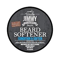 Uncle Jimmy Beard Softener, Conditioning Balm for Men | Hydrates, Smooths, Adds Shine & Tames Flyaway Hair | Made With Shea Butter, Honey 2 Fl Oz