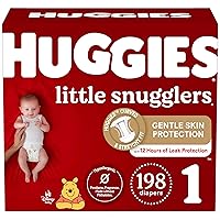 Size 1 Diapers, Little Snugglers Diapers, Size 1 (8-14 lbs), 198 Ct (6 packs of 33), Newborn