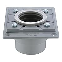 Dawn SDB040206 Square PVC Shower Drain Base, Grey, Gray