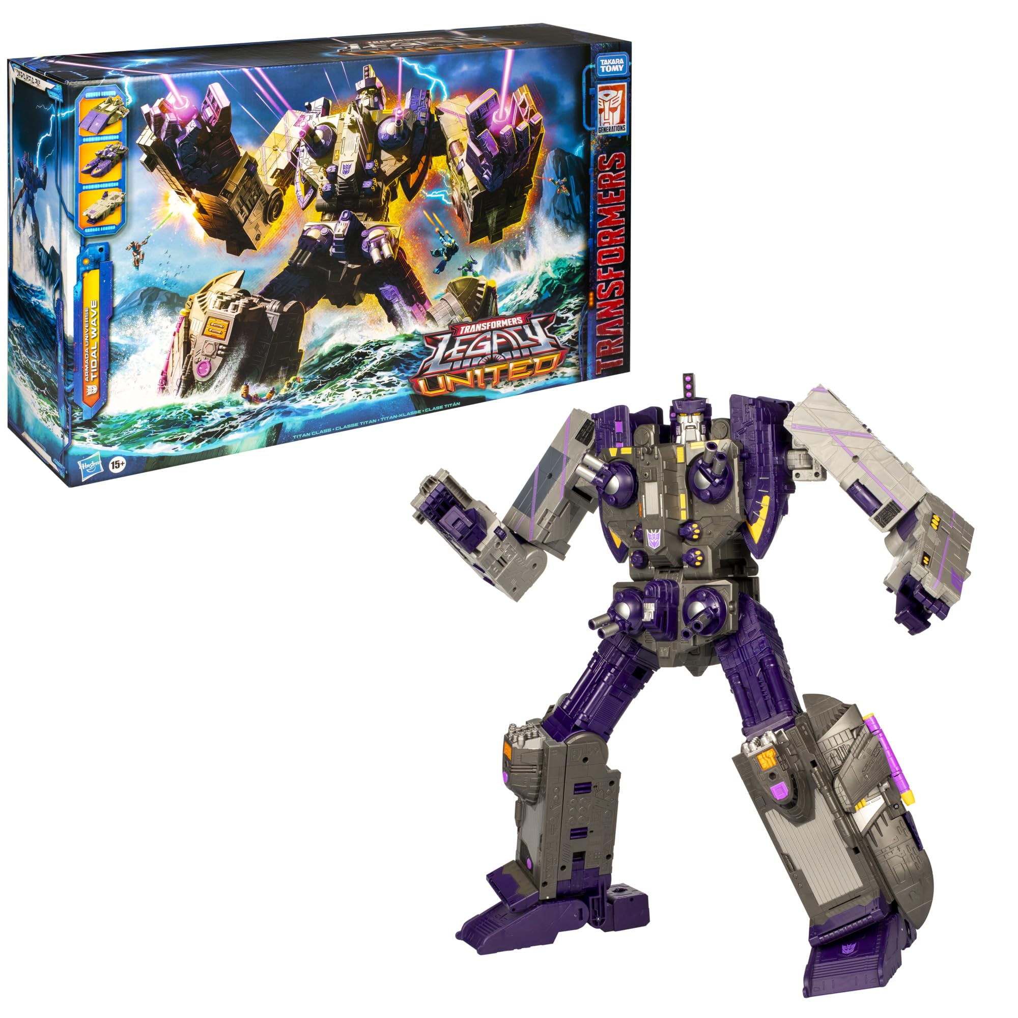 Transformers Legacy United Titan Class Armada Universe Tidal Wave, 19-inch Converting Action Figure, 15+ Years