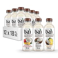 Bai Coconut Flavored Water, Cocofusions Variety Pack III - 6 of Molokai Coconut, 3 each of Madagascar Coconut Mango, Puna Coconut Pineapple (Assorted Flavors)18 Fl Oz (Pack of 12)