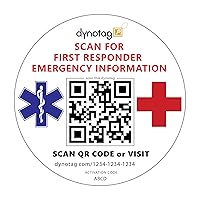 Dynotag® Web Enabled Smart Medical ID/Emergency Information Windshield Cling Decal with DynoIQ™ & Lifetime Service