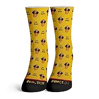 Function - Cool Beans Pattern Novelty Funny Fashion Socks Grey Pinto Black Sunglasses Mustache Nose Food Lover