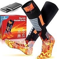 5000mAh Rechargeable Electric Heated Socks for Men Women, Warm and Thermal Battery Powered Electric Socks Up to 10H for Ski/Hunting/Fishing/Sleeping/Indoor/Outdoor/Sports, Machine Washable and Unisex