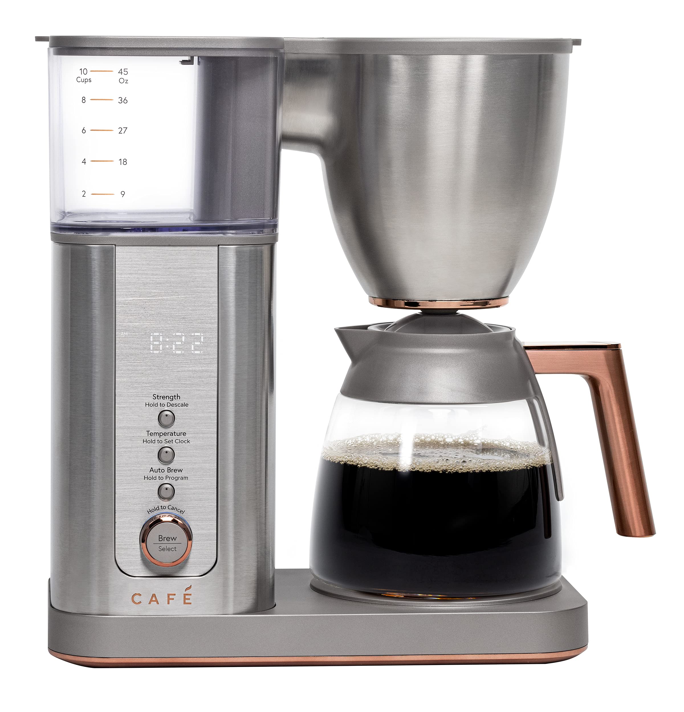 Café Specialty Drip Coffee Maker | 10-Cup Glass Carafe | WiFi Enabled Voice-to-Brew Technology | Smart Home Kitchen Essentials | SCA Certified, Barista-Quality Brew | Stainless Steel