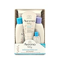 Welcome Little One Gift Basket, Baby Skincare Set with Baby Body Wash & Shampoo, Calming Bath Wash, All Over Baby Wipes, & Daily Moisturizing Lotion, 5 Items