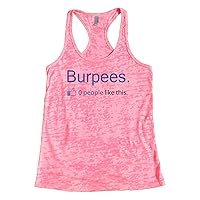 Funny Womens Workout Tank Tops - Burpees 0 People Like This - Royaltee Burnout Trendy Shirts