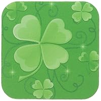 3dRose LLC This Design is of Some Lucky Shamrocks on A Green Background Just in Time for St Patricks Day Coaster, Soft, Set of 4