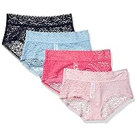 Amazon Essentials Women's Lace Stretch Hipster Underwear, Pack of 4