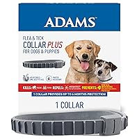 Adams Flea & Tick Collar Plus for Dogs & Puppies, 6-Month Protection, One Size Fits All Dogs & Puppies, Kills Fleas & Ticks, Repels Mosquitoes For Up To 6 Months (excluding California)