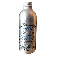 MEDIC Shampoo / Body Wash - for Dandruff, Eczema, Itchy/Dry Scalp / Skin - Jojoba, Olive, Neem - Organic - Biodegradable - Vegan - Non GMO - No Palm Oil - 100% Pure Essential Oils(8 oz Shampoo Refill)