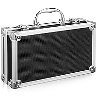 ERINGOGO Hard Shell Microphone Case - 12inch Lock Metal Briefcase with DIY Customizable Foam, Padded Hard Aluminum Carrying Case, Universal Microphone Case for Wireless Mic/Laptop/Flight/