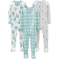 Toddlers and Baby Boys' Snug-Fit Footed Cotton Pajamas, Pack of 3