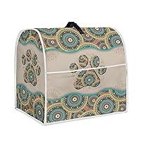 Boho Dog Paw Dust Cover for 6 qt and All 8 qt Stand Mixer, Protective Stand Mixer Cover with Top Handle and Pockets for Extra Accessories