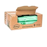 BioBag (USA) The Original Compostable Bag, 23 Gallon, 120 Count, 100% Certified Compostable Trash Bag Liners for Food Waste, Extra Strong and Durable
