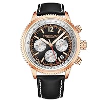 Stuhrling Original Men's Chronograph Watch with 42mm Case, Silicone Strap, Date Calendar, Water Resistant