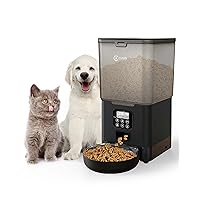 Automatic Cat Feeder, 5.6L, 4 Meals Per Day, Pet Dry Food Dispenser, Dual Power Supply & Voice Recorder, Black