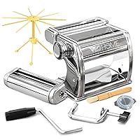 Manual Pasta Maker with Dryer - Multi-Pasta Stainless Steel Italian Flat Dough Machine with Adjustable Setting, Sharp Cutter, and Hand Crank - Fresh Homemade Noodles, Spaghetti, Lasagne | By VeoHome…