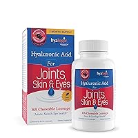 Hyaluronic Acid Chewables 60 Count - Great Tasting Berry Flavored (120mg per 2 Tablets) - Defy Aging Naturally - Sugar Free HA Supplement for Joint Support, Skincare & Eye Health