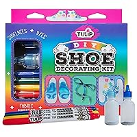 TULIP Shoe Decorating Kit, Fashion Kicks Made Easy, Includes Tie-Dye Bottles, Fabric Markers, Fun Gift Idea, Craft Party Favorite, Rainbow Palette
