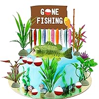Acrylic Bass Fish Jumping out of Water Fishing Cake Topper Party Decoration  for Wedding Anniversary Birthday Graduation - Walmart.com