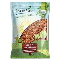 Food to Live Organic Pecan Halves, 9 Pounds – Non-GMO, Kosher, Raw Pecan Nuts, Unsalted, Vegan, Kosher, Shelled, Sirtfood, Bulk. Good source of Calcium, and Zinc. Great for Pecan Pie, Salads, Mixes