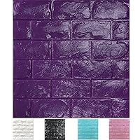 30PCS 3D Wall Panels Peel and Stick Faux Brick Wallpaper Purple Self Adhesive Foam Brick Paneling Faux Stone Wall Panels (30PCS, Purple)