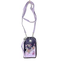 Western Style Small Embroidery Butterfly Crossbody Cell Phone Purses Handbags with Coin Pocket in 2 colors