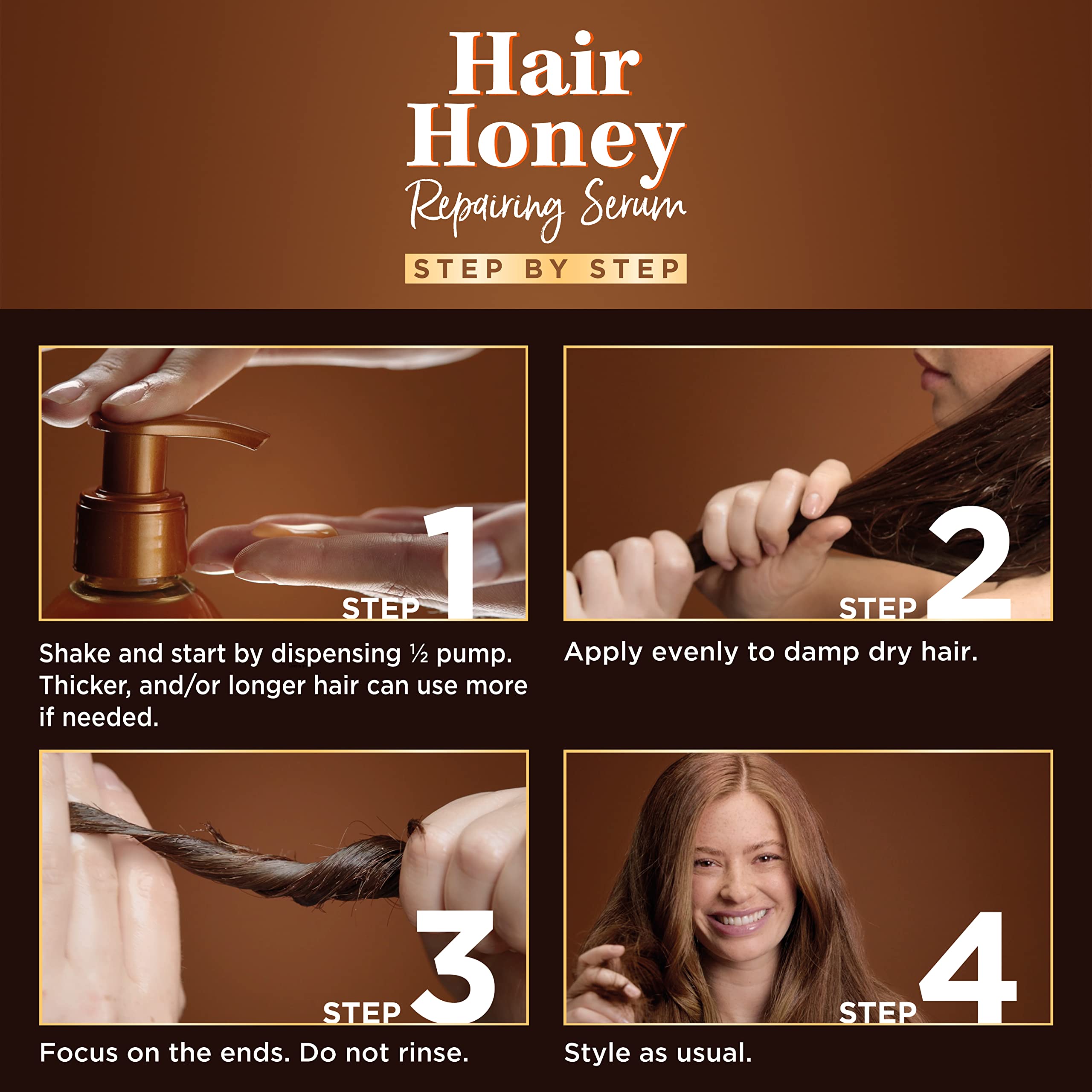 Garnier Whole Blends Honey Treasures Hair Honey Repairing Serum for Long, Damaged Hair, 5.1 Fl Oz, 2-Count (Packaging May Vary)