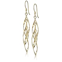 Amazon Essentials Sterling Silver Linear Swirl French Wire Earrings (previously Amazon Collection)