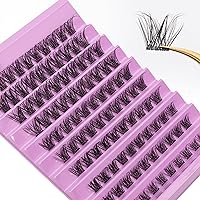 HBZGTLAD Cluster Lashes DIY Eyelash Extension D Curl Long Individual Lashes Mixed Tray Faux Mink Lash Clusters Extensions (D24)