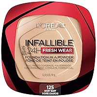 L'Oreal Paris Makeup Infallible Fresh Wear Foundation in a Powder, Up to 24H Wear, Waterproof, Ivory Buff, 0.31 oz.