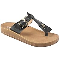 Forever Women's Luisa-3 Adjustable T-strap Thong Flat Sandals