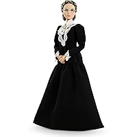 Barbie Inspiring Women Series Susan B. Anthony Collectible Doll, Approx. 12-in, Wearing Black Dress and Cameo Brooch, with Doll Stand and Certificate of Authenticity