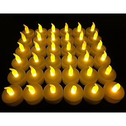 Flameless LED Tea Light Candles, 36 PK Vivii Battery-Powered Unscented LED Tealight Candles, Fake Candles, Tealights (36 Pack)