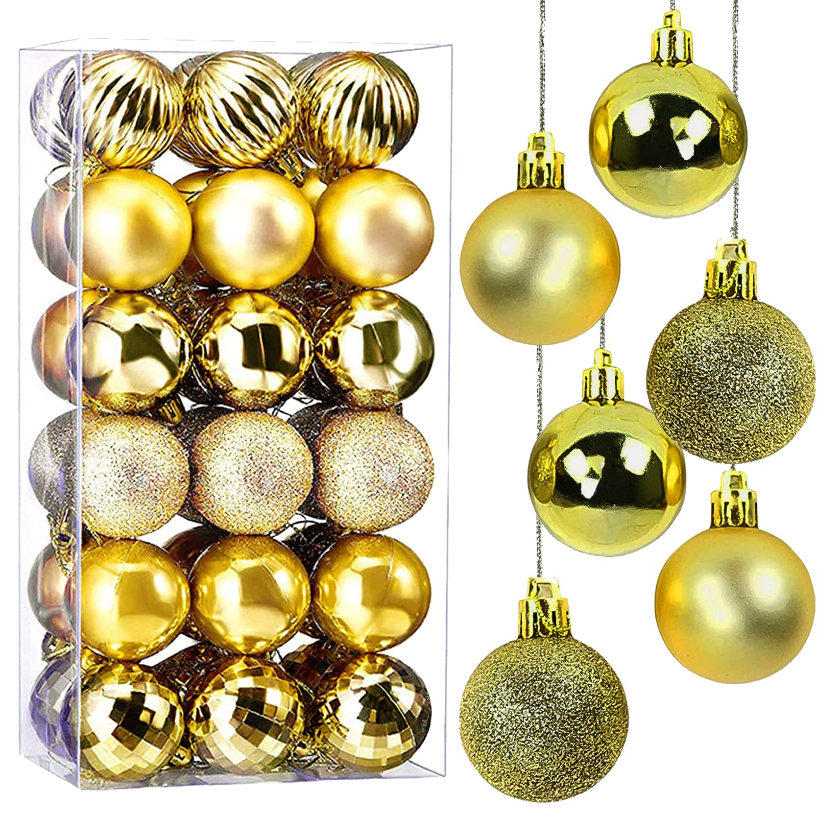 Mua Christmas Ornaments, 36 Pieces, Ball Set, Diameter 1.6 inches ...