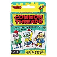 Mattel Games Common Threads 4-in-1 Family Card Game, Matching Game for 7 Year Olds and Up, Multi (GMK70)
