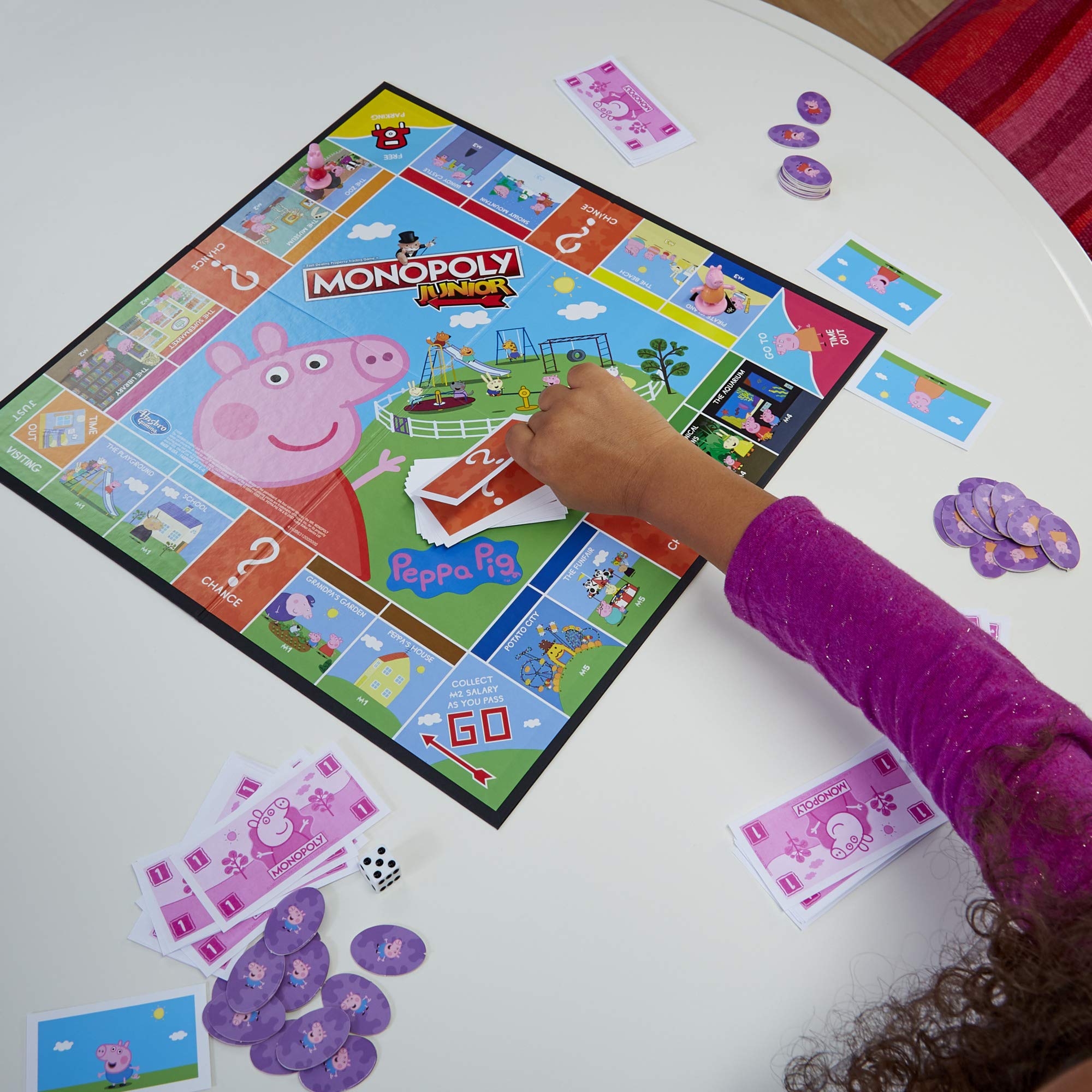 Monopoly Junior: Peppa Pig Edition Board Game for 2-4 Players, Indoor Games for Kids, Peppa Pig Toys and Games, Ages 5+ (Amazon Exclusive)