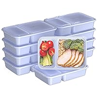 Bentgo® 20-Piece Lightweight, Durable, Reusable BPA-Free 2-Compartment Containers - Microwave, Freezer, Dishwasher Safe - Periwinkle
