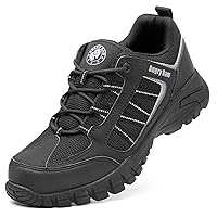 Work Boots for Men Steel/Soft Toe Boots,Waterproof Slip Resistant Industrial & Construction Work Boots