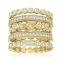 Ross-Simons 2.50 ct. t.w. CZ Jewelry Set: 5 Eternity Bands in 18kt Gold Over Sterling. Size 10