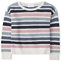 The Children's Place Girls' Long Sleeve Striped Sweater