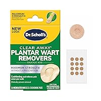 Clear Away Plantar WART Remover // 24 Discs/24 Cushions, Clinically Proven, Maximum Strength Without a Prescription, Cushioning Pad Relieves Pain, 24 Treatments
