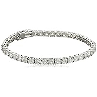 Sterling Silver Tennis Bracelet set with Round Cut Infinite Elements Cubic Zirconia,