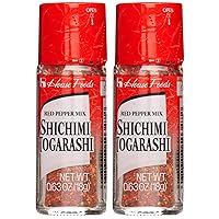 House Food Shichimi Togarashi (Mixed Japanese Red Pepper) | Red Pepper Seasoning with Sesames Seeds and Seaweed | 0.63 Oz (18g) | 2 Pack