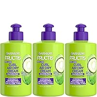 Fructis Style Curl Nourish Butter Cream Leave-In Conditioner for Curly Hair, 10.2 Ounce Bottle, 3 Count