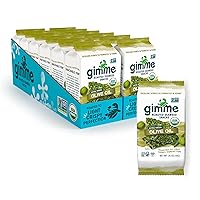 gimMe - Extra Virgin Olive Oil - 12 Count Sharing Size - Organic Roasted Seaweed Sheets - Keto, Vegan, Gluten Free - Great Source of Iodine & Omega 3’s - Healthy On-The-Go Snack for Kids & Adults