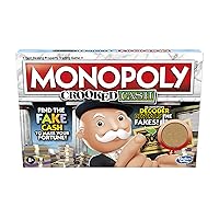 Monopoly Crooked Cash Board Game for Families and Kids Ages 8 and Up, Includes Mr Decoder to Find Fakes, Game for 2-6 Players