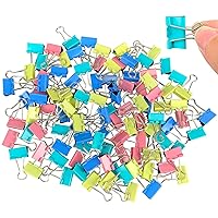 120 Pcs Colored Binder Clips, 3/4inch(19mm), Small Size for Office Supplies, 4 Vibrant Colors