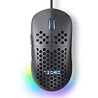 TMKB Falcon M1SE Ultralight Honeycomb Gaming Mouse, High-Precision 12800DPI Optical Sensor, 6 Programmable Buttons, Customizable RGB, Drag-Free Paracord, Ergonomic Wired Gaming Mouse - Matte Black